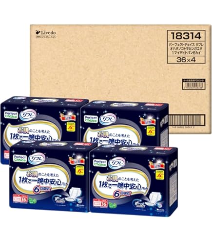 Amazon | リフレ お肌のことを考えた1枚で一晩中安心パッド 6回吸収36